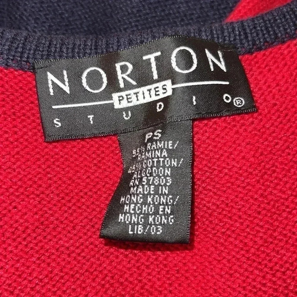 Vintage Norton Studio American Flag Knit Sweater Cardigan Short Sleeves … - Picture 11 of 16